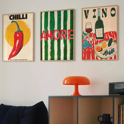 Amore Green Striped Canvas