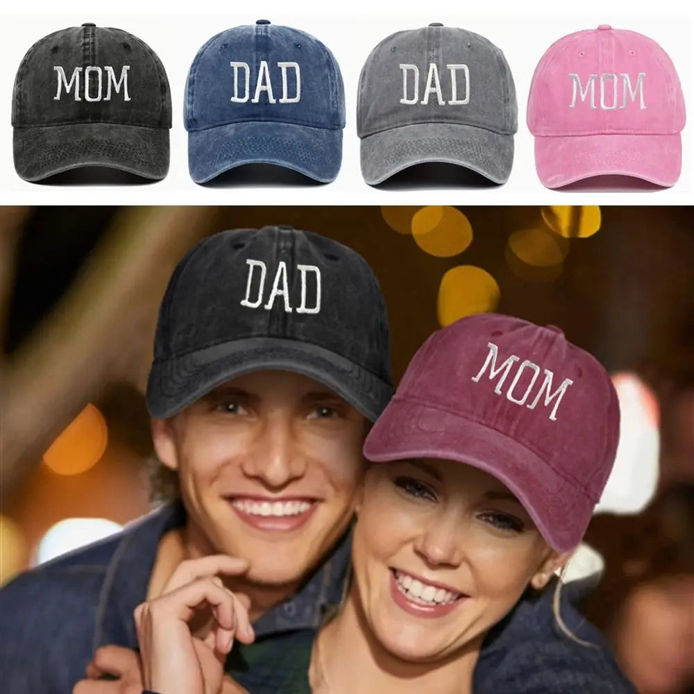 Dad & Mom Embroidery Cotton Baseball Cap