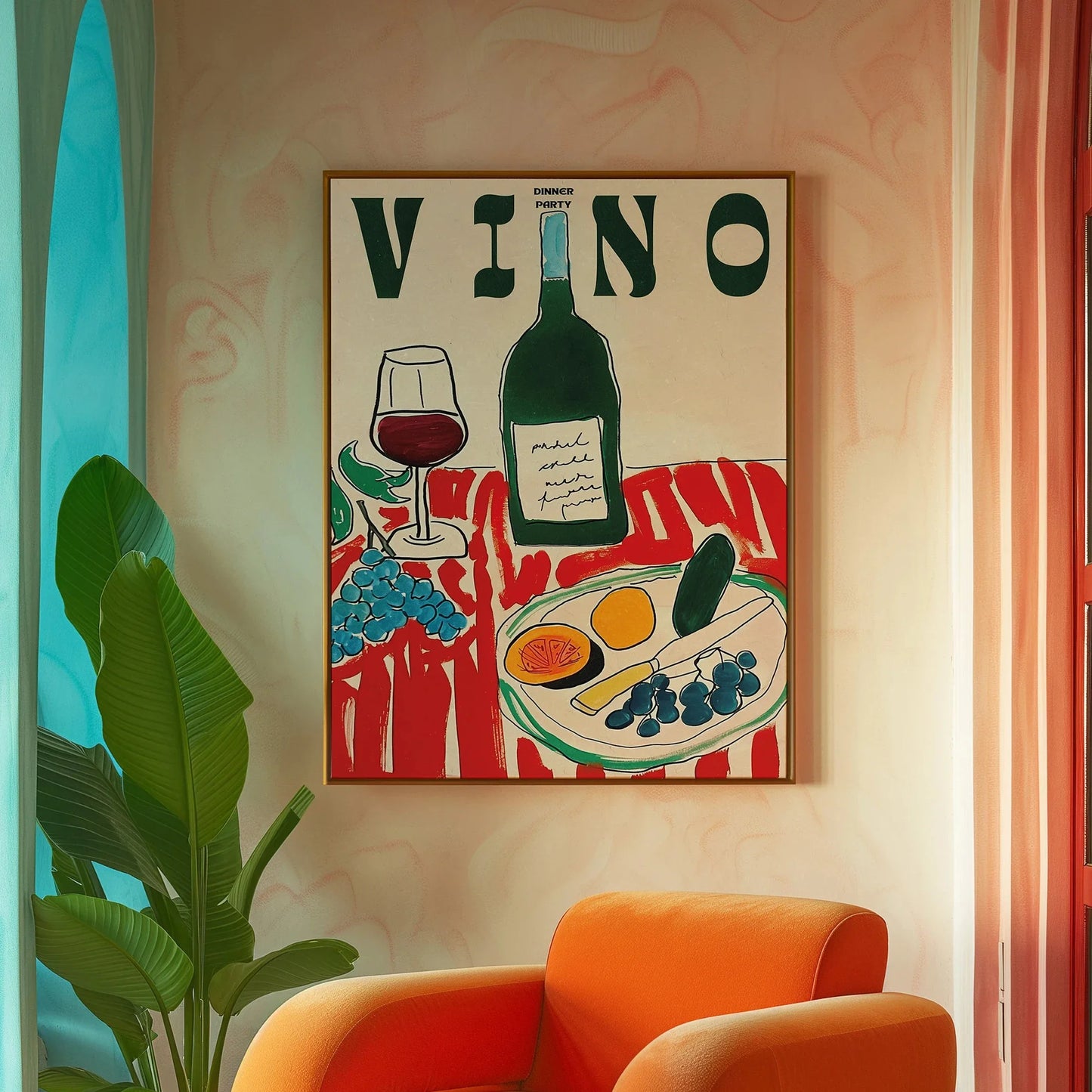 Amore Green Striped Canvas