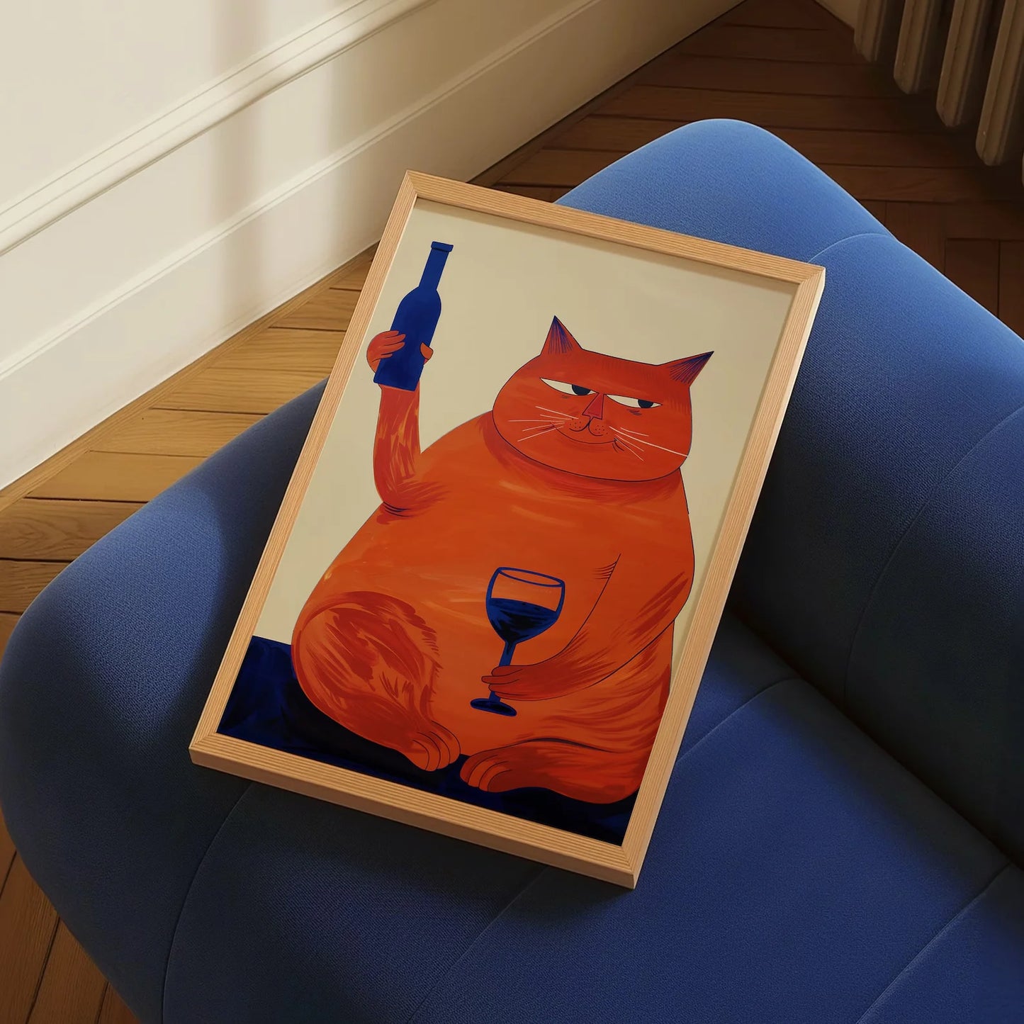 Wine Lover Cat Print