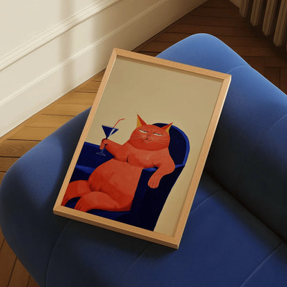 Wine Lover Cat Print