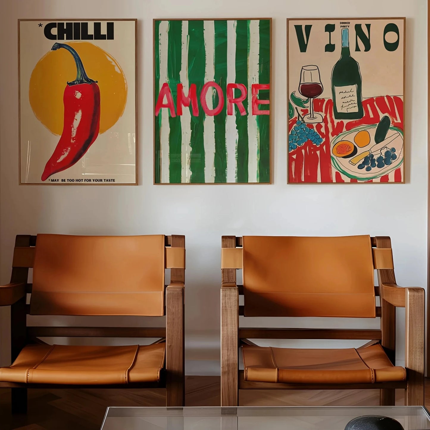 Amore Green Striped Canvas