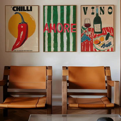 Amore Green Striped Canvas
